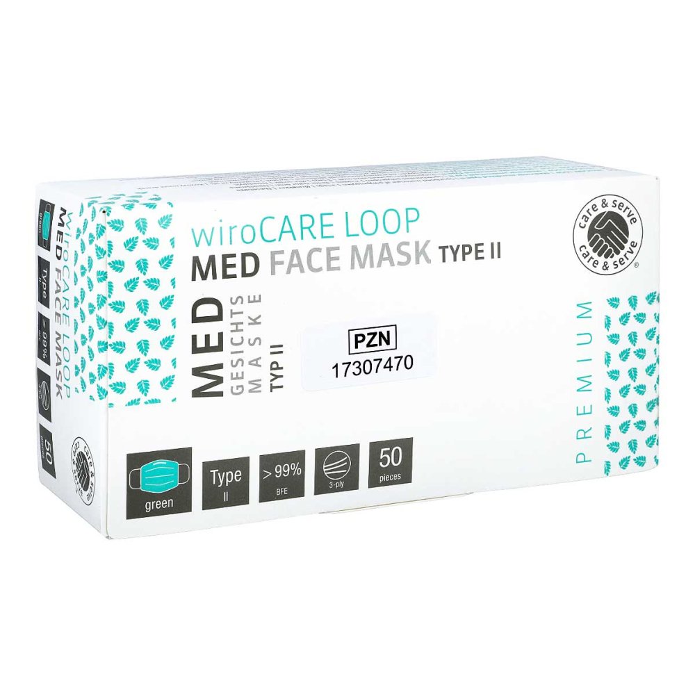 Op-maske Mundschutz 3lagig M.gummi Grün