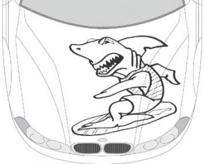 Autoaufkleber für die Motorhaube 'Hai aufkleber'