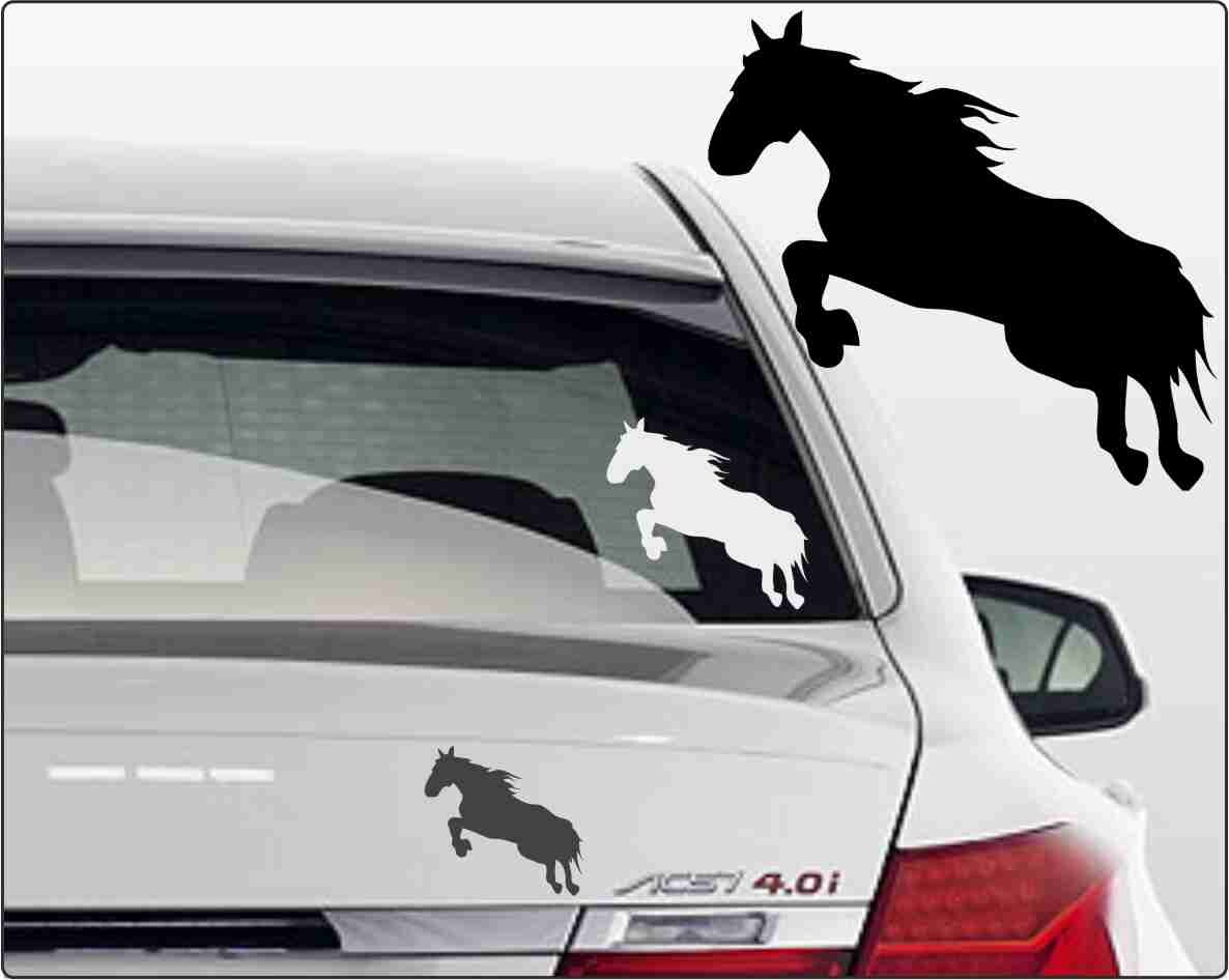 Aufkleber Pferdeanhänger springen