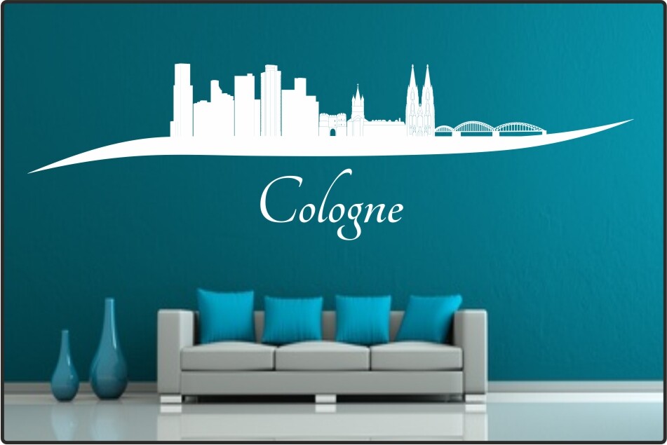 Wandtattoo Stadt Skyline Städteskyline Silhouette Köln Cologne