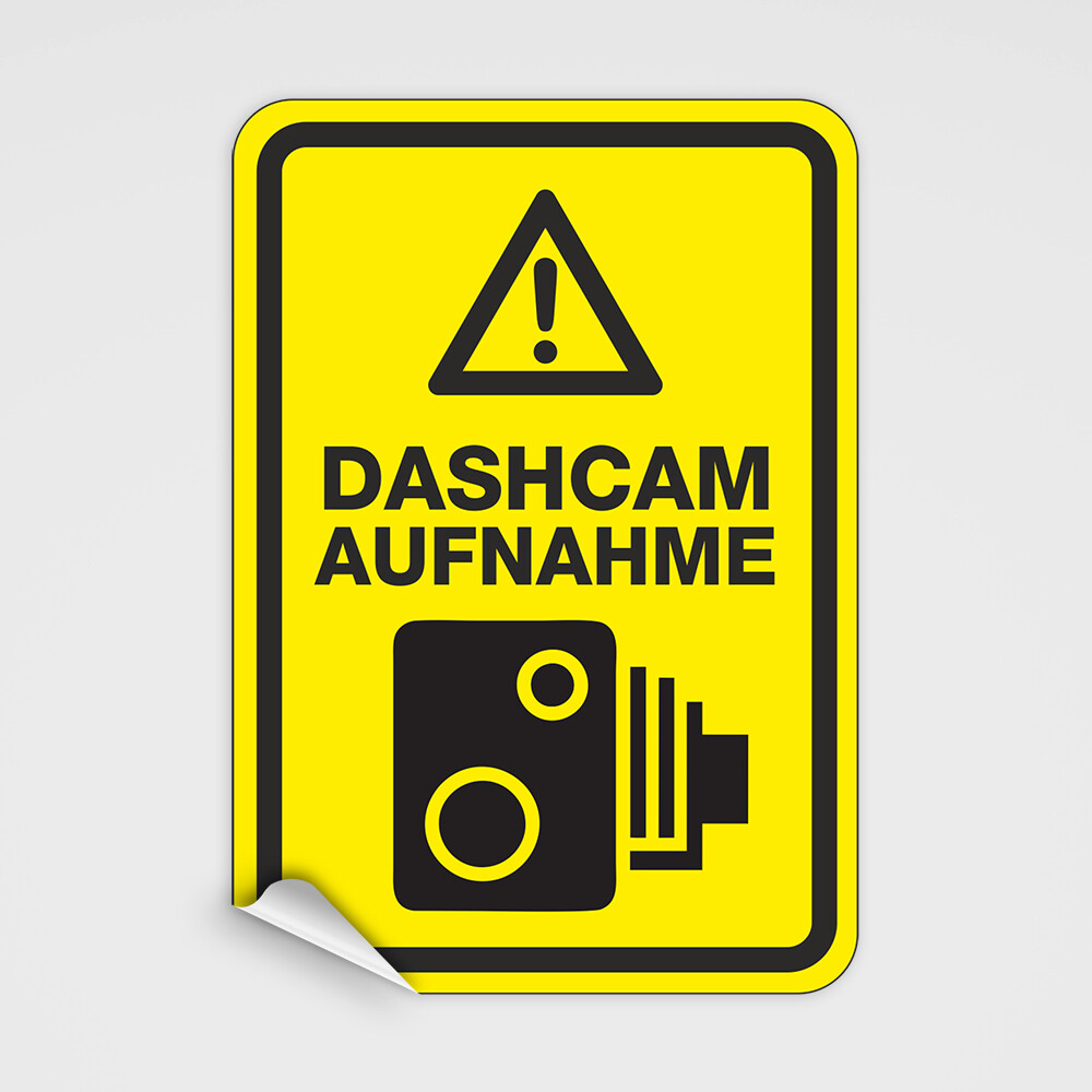 DASHCAM Aufkleber - Achtung Aufnahme