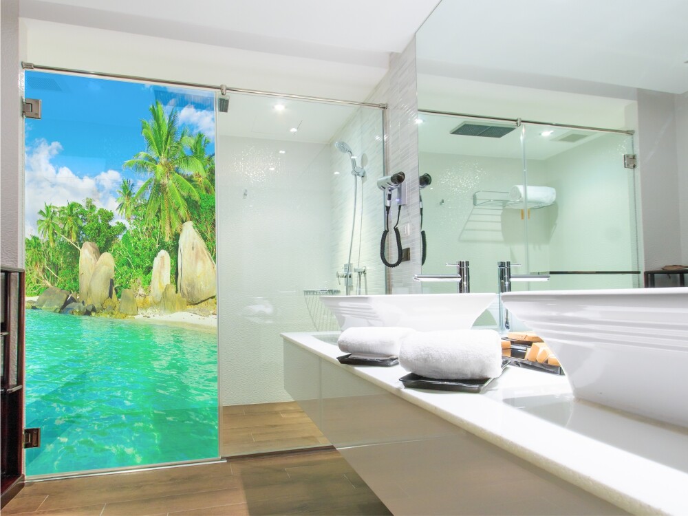 Glas Duschwand mit Motiv bestellen