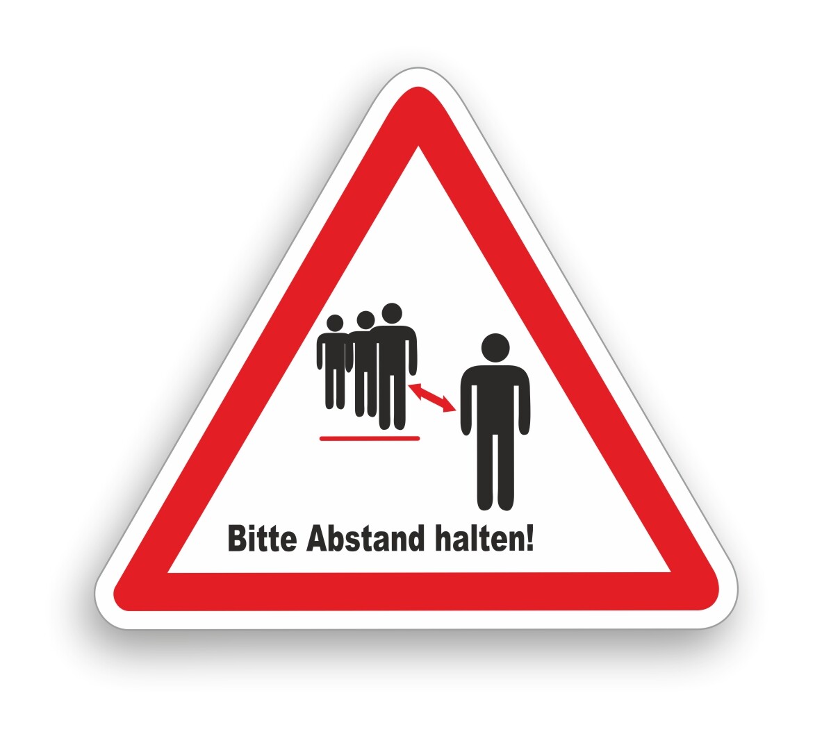 Aufkleber Bitte Mindestabstand einhalten