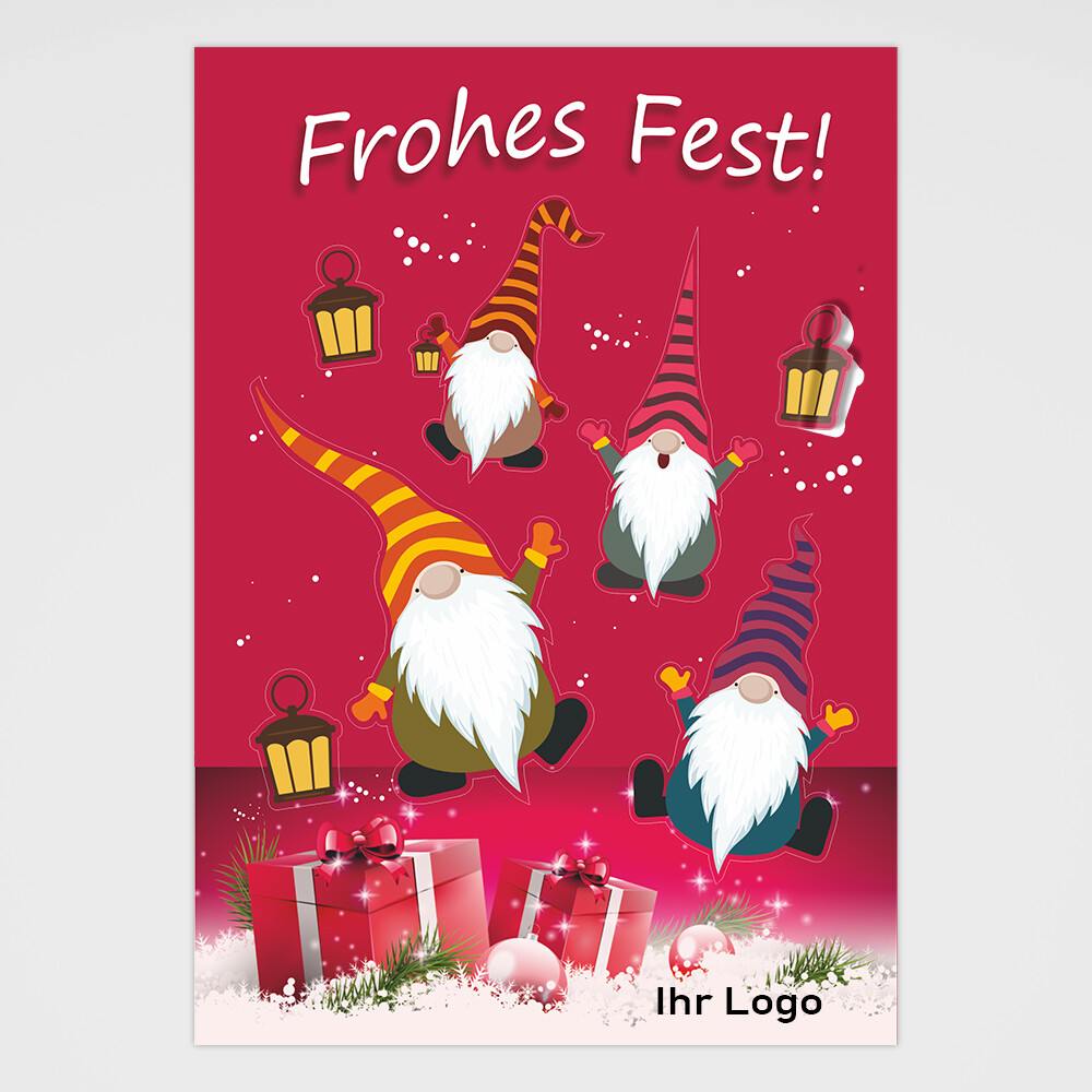 Weihnachten Stickerbogen 'Wichtel' mit ihrem Logo