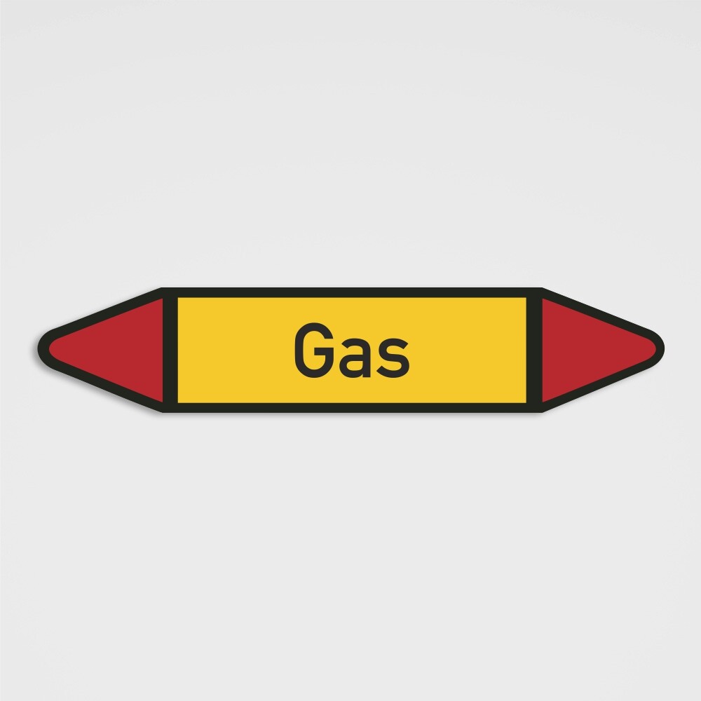 Rohrleitungskennzeichnung nach DIN 2403 Gas Brennbare Gase für Rohrleitungen der Gruppe 5