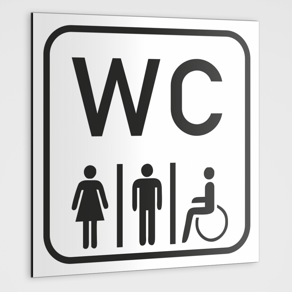 WC Hinweisschild WC Schild Männer, Frauen, Behindertentoilette 20 x 20 cm