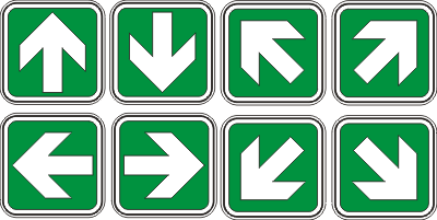 Notausgangspfeile - Aufkleber 8er Set !!!