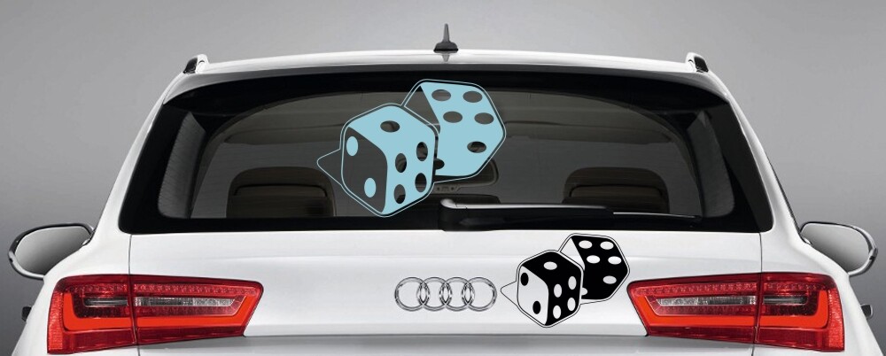 Autoaufkleber 'Würfel' für Autos, Lack und Heckscheibe