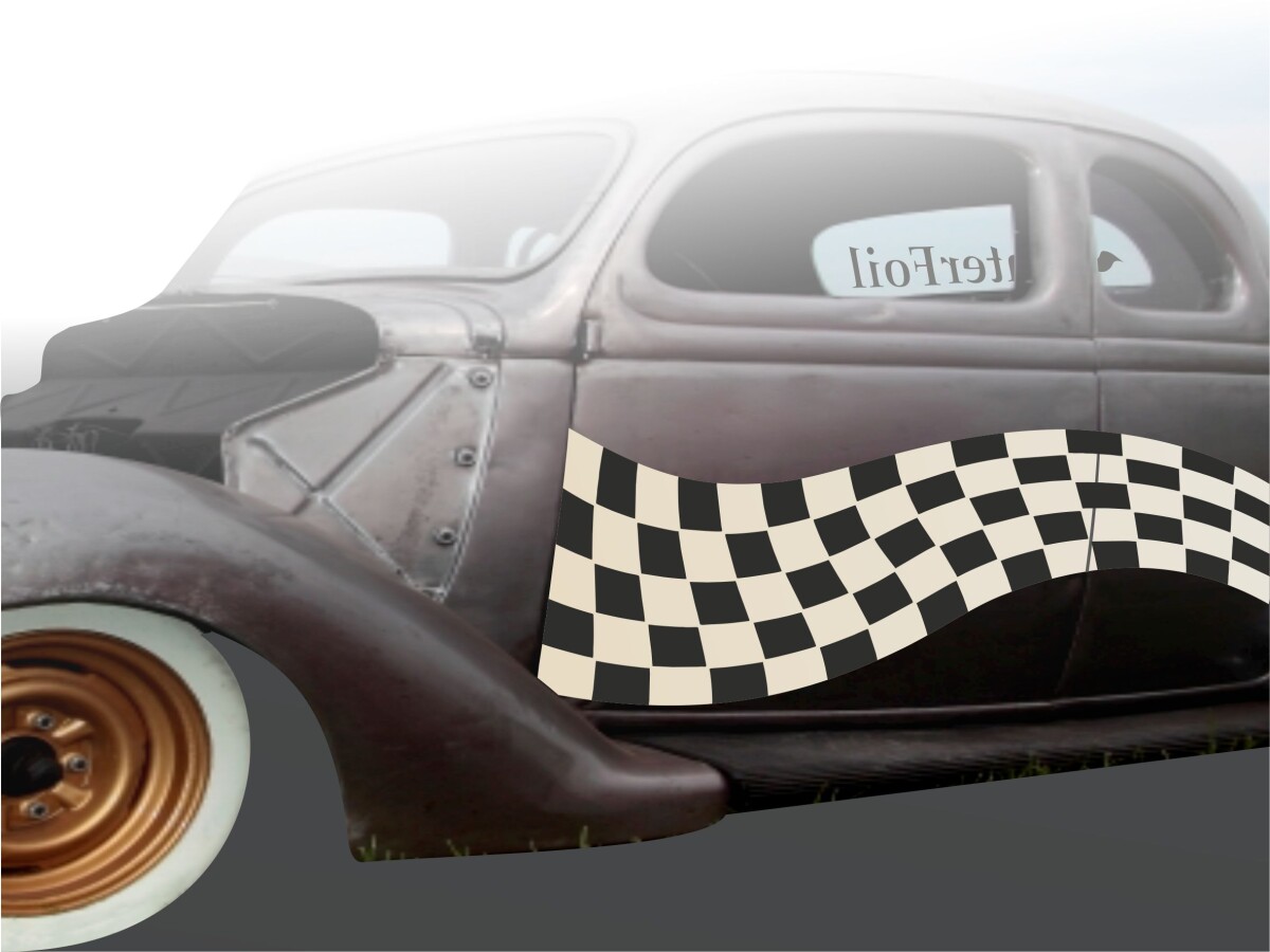 Autoaufkleber Single Flag 1 zweifarbig, als Paar geliefert , für die Fahrer- und Beifahrerseite.