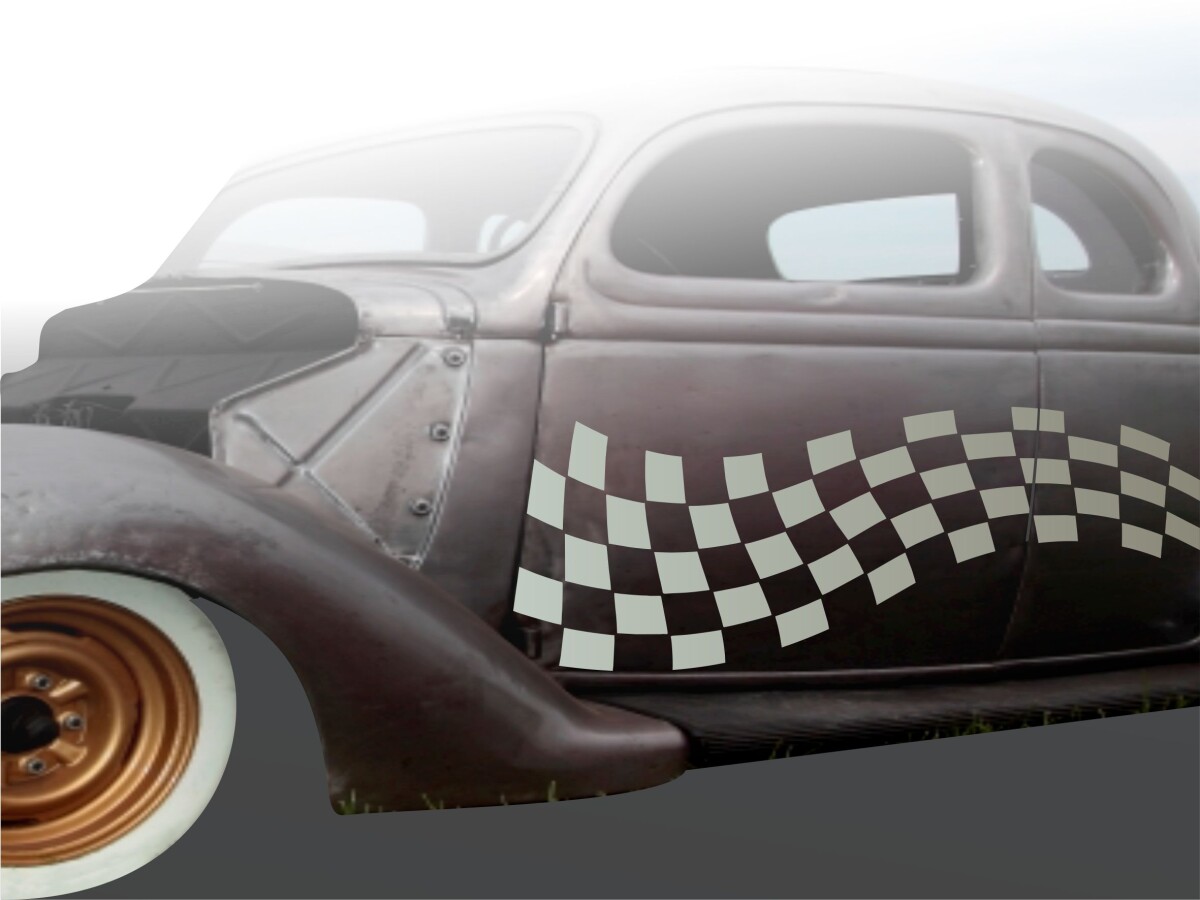 Autoaufkleber Single Flag 1 einfarbig, als Paar geliefert , für die Fahrer- und Beifahrerseite