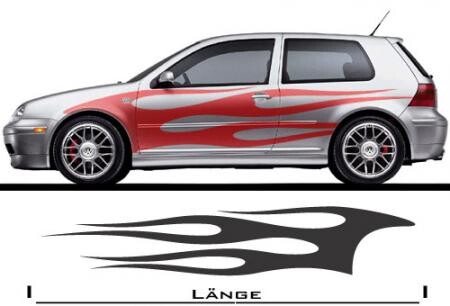 Autoaufkleber Flamme Zarrenum (als Paar geliefert)