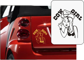 Aufkleber 'Cow girl'