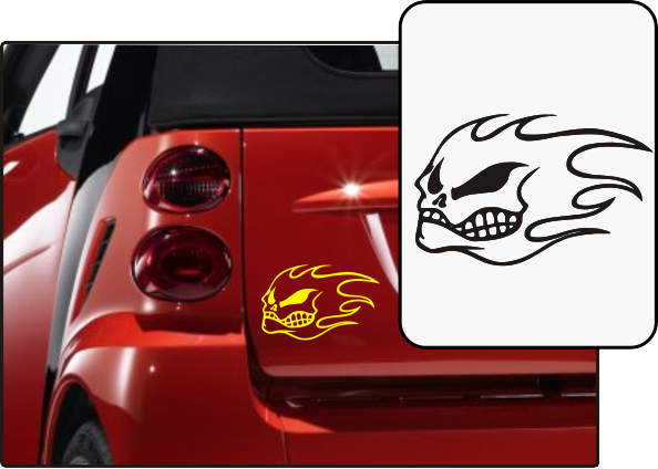 Aufkleber 'Flammenschädel'
