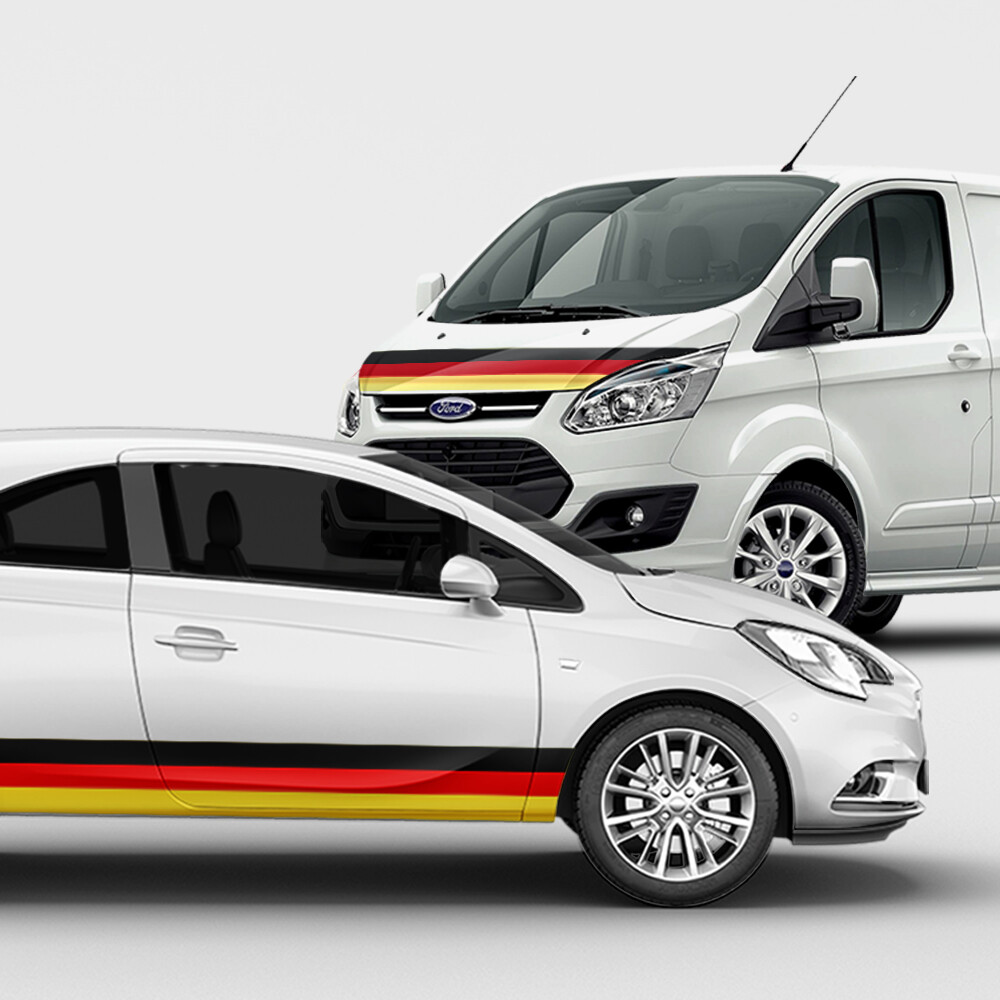 Folierungsset 'Deutschlandfahne als Aufkleber Flaggenaufkleber fürs Auto'