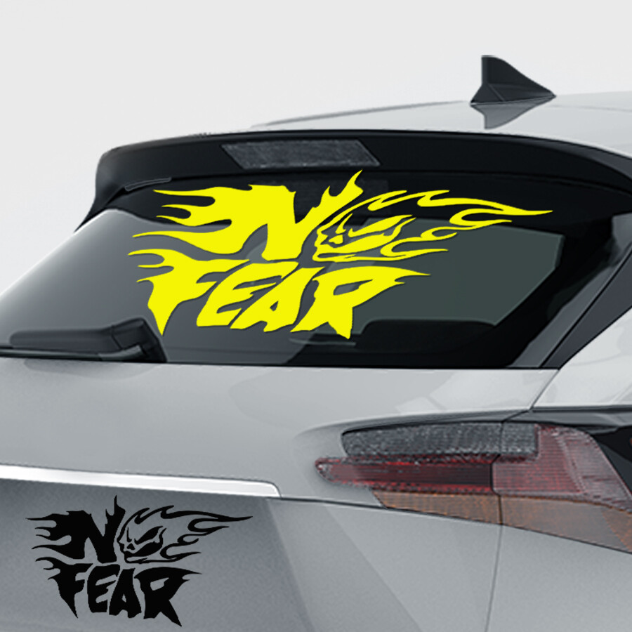 Autoaufkleber 'No Fear' fürs Auto, für die Heckscheibe