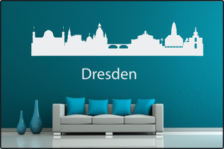 Wandtattoo 'Stadt Skyline Städteskyline Silhouette DRESDEN'