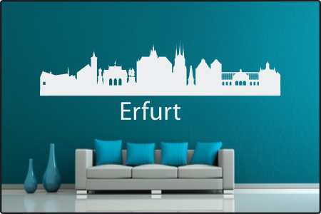 Wandtattoo 'Stadt Skyline Städteskyline Silhouette ERFURT'