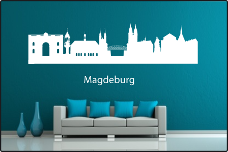 Wandtattoo 'Stadt Skyline Städteskyline Silhouette MAGDEBURG'