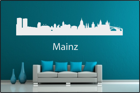 Wandtattoo 'Stadt Skyline Städteskyline Silhouette MAINZ'