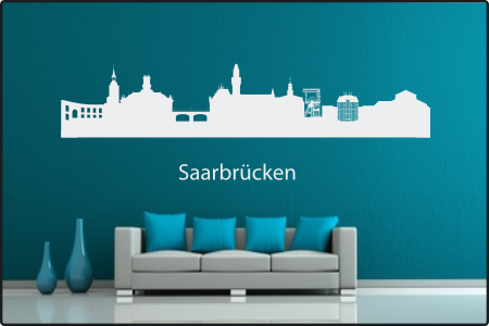 Wandtattoo 'Stadt Skyline Städteskyline Silhouette SAARBRÜCKEN'