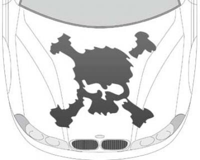 Autoaufkleber für die Motorhaube 'Skull Totenkopf'