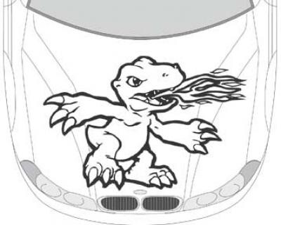 Autoaufkleber für die Motorhaube 'Baby Drache'