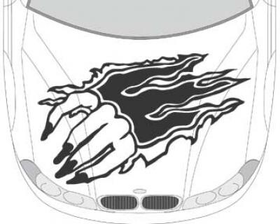 Autoaufkleber für die Motorhaube 'Hand'