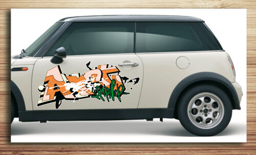 Aufkleber fürs Auto, Autoaufkleber Graffiti Style 'HipHop Art'