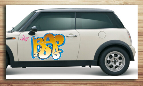 Aufkleber fürs Auto, Autoaufkleber Graffiti Style 'Rap Aufkleber'