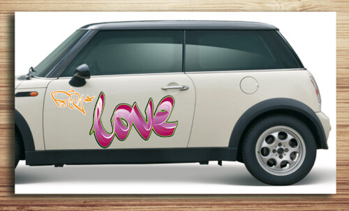 Aufkleber fürs Auto, Autoaufkleber Graffiti Style 'Love Aufkleber'