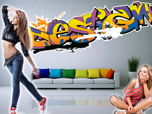 Wallart Graffiti 'Aufkleber 09'