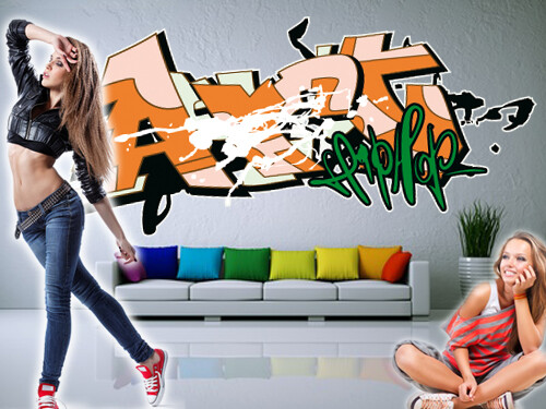 Graffiti Wanddekore 'Aufkleber 04'