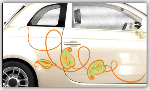 Autoaufkleber Blumenranke 'Zinie'