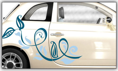 Autoaufkleber Blumenranke 'Gerbera'