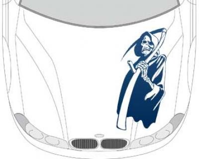 Autoaufkleber für die Motorhaube 'Sensemann'