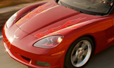 Autoaufkleber einzeln geliefert! 'Flammenaufkleber' (eine Flamme 80 cm x 10 cm)