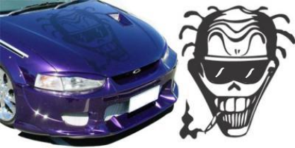 Autoaufkleber für die Motorhaube 'Aufkleber smoke ahead'