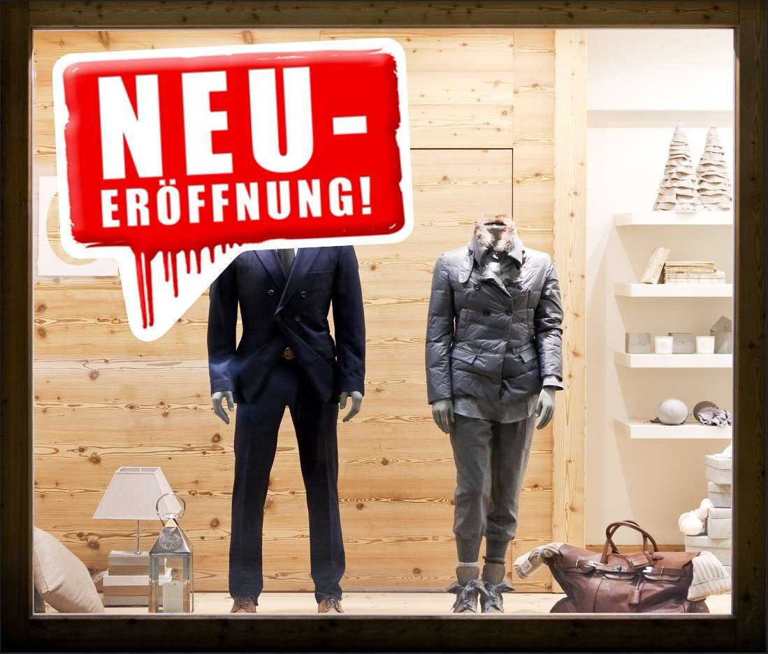 Neu-Eröffnung Aufkleber oder als Adhäsionsfolie erhätlich