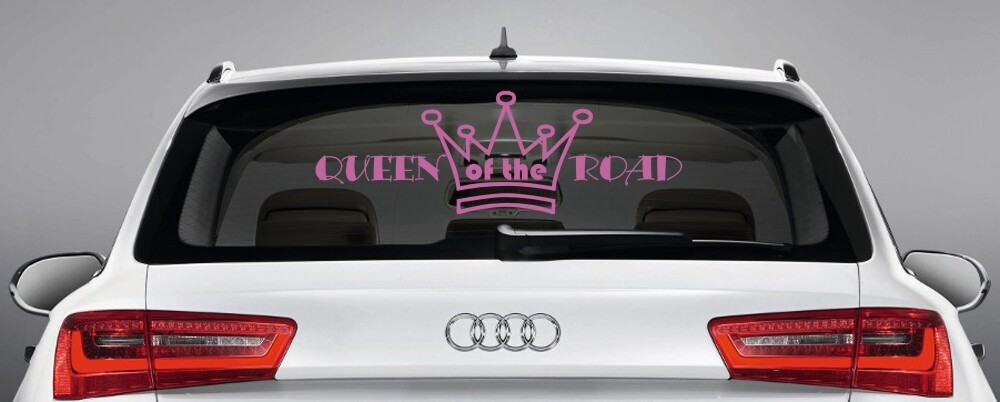 Aufkleber für die Heckscheibe 'Queen of the Road' Autoaufkleber