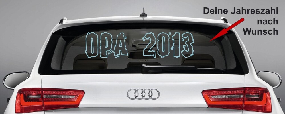 Aufkleber, Autoaufkleber Heckscheibe 'OPA 20__' (Wunschjahr)