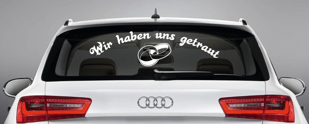 Autoaufkleber Hochzeit 'just married' (frisch getraut)