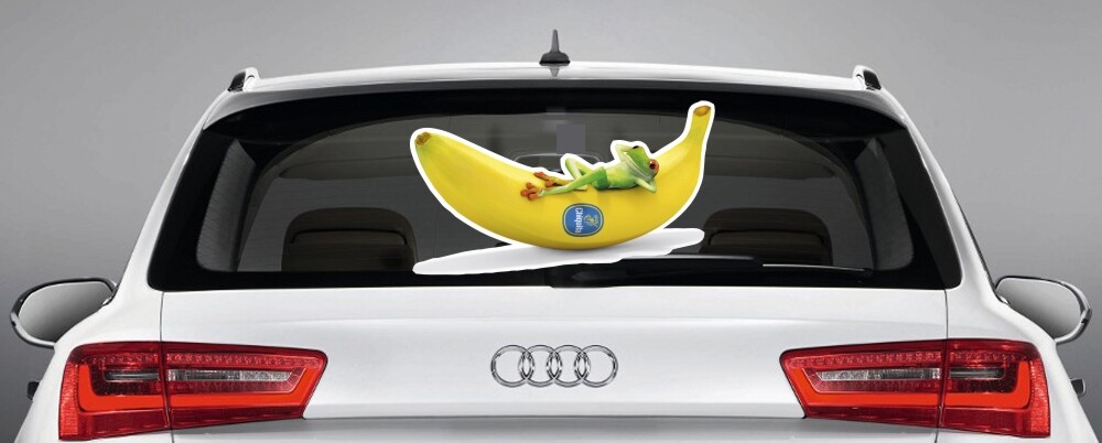 Aufkleber witziger Autoaufkleber 'Frosch-Banane'
