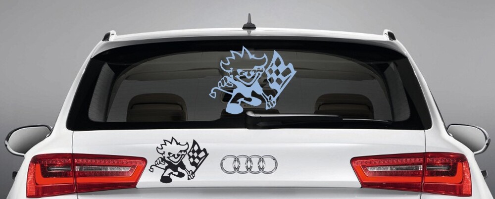 lustiger Aufkleber z.B für Heckscheiben, Autoaufkleber 'Flag'