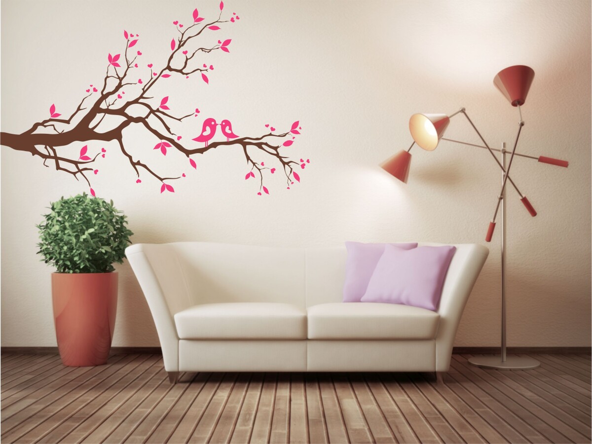 Wandtattoo Vögel zweifarbig