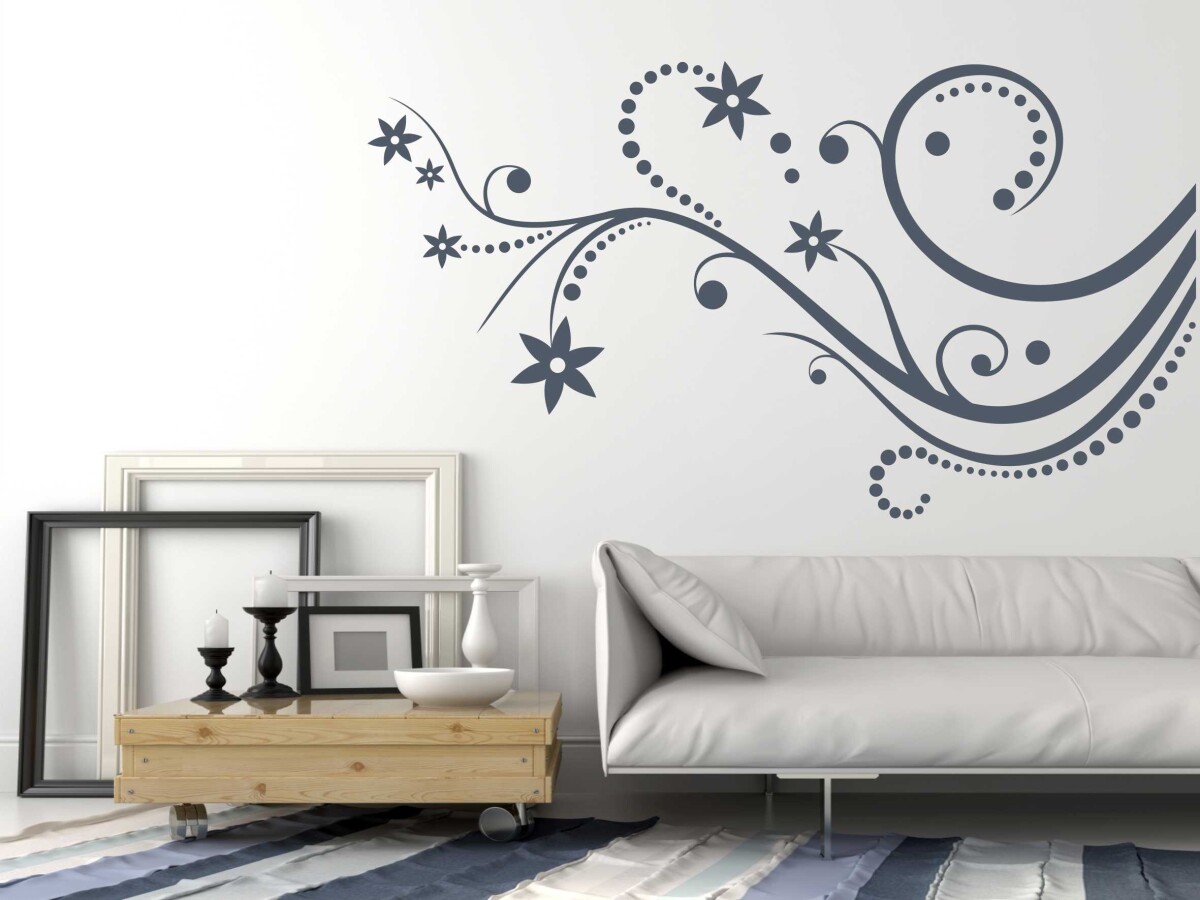 Wandtattoo Blumenranke