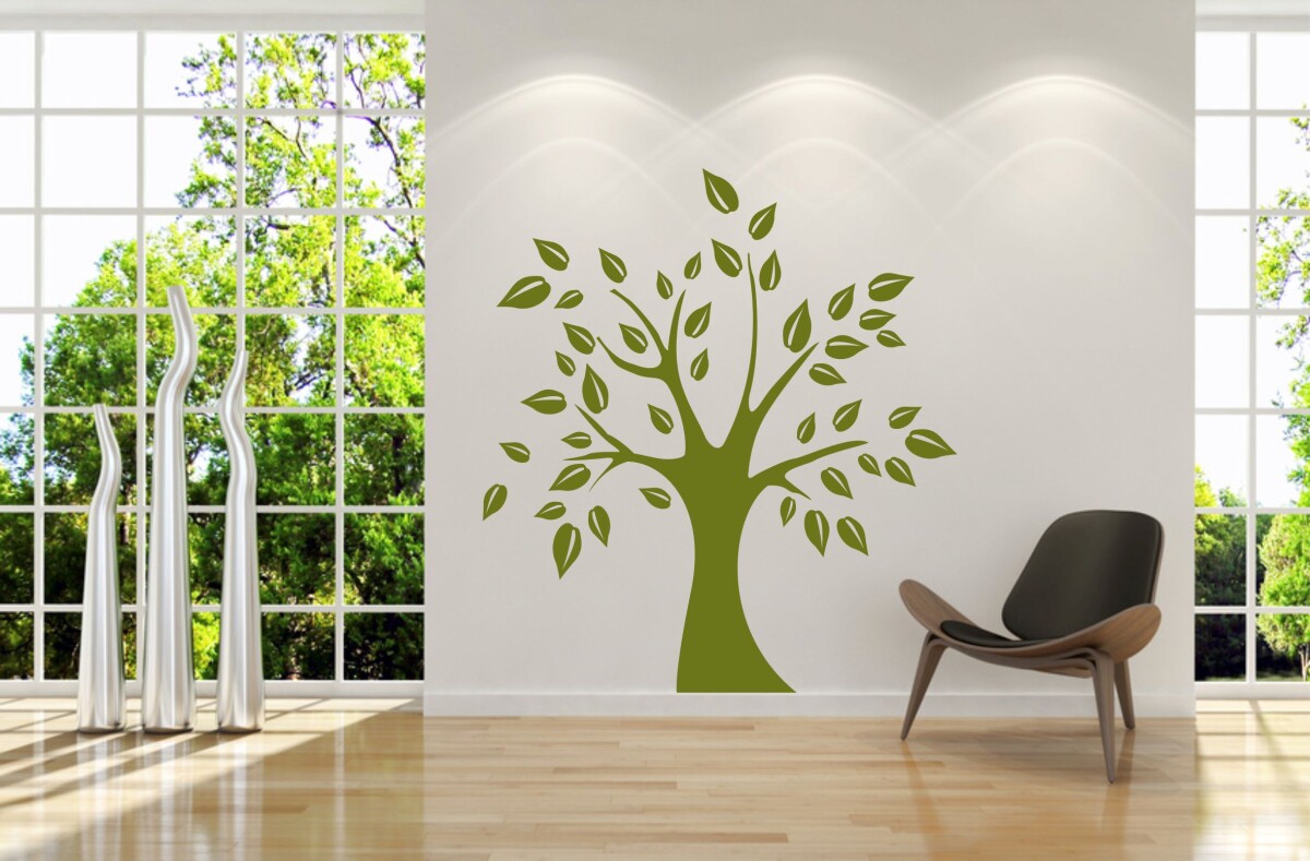 Wandtattoo Baeumchen einfarbig