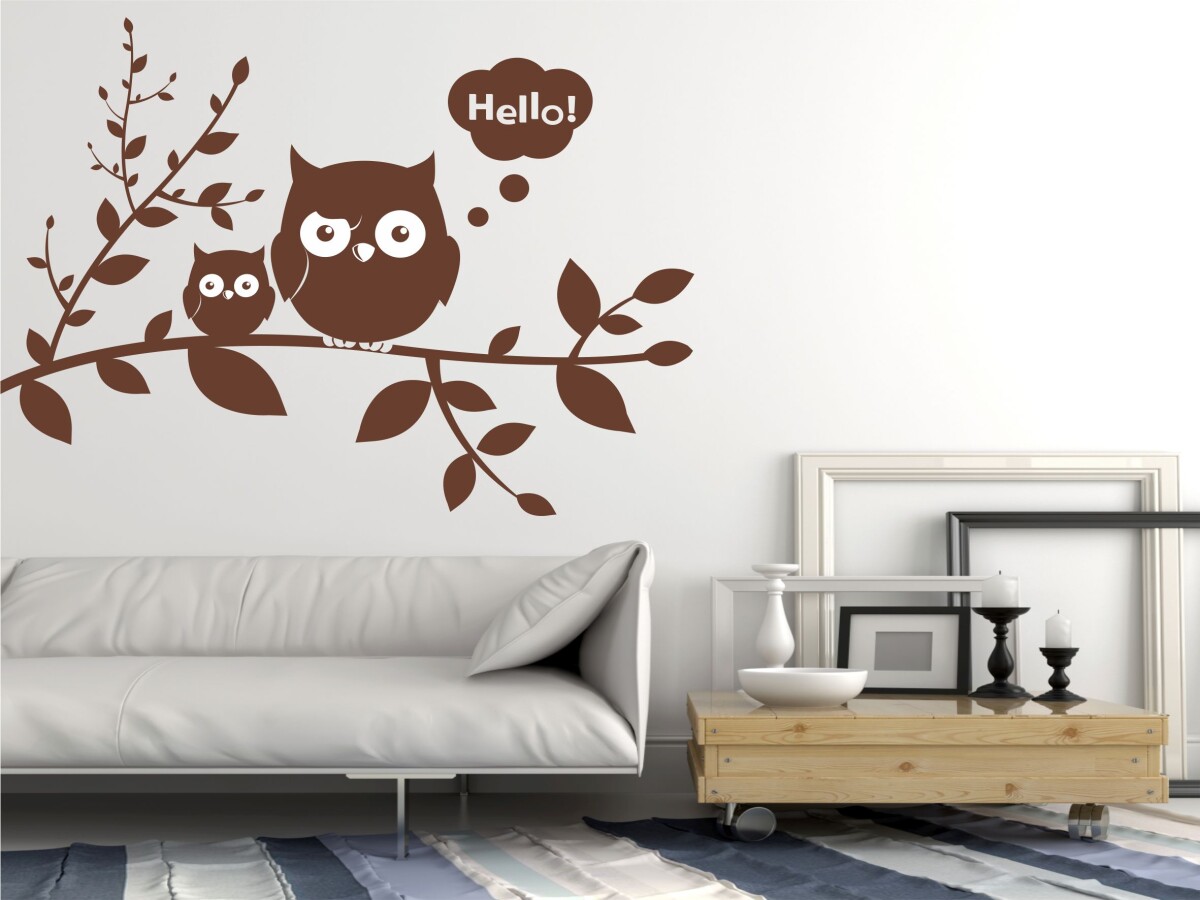 Wandgestaltung Eulen, Wandtattoo Aufkleber