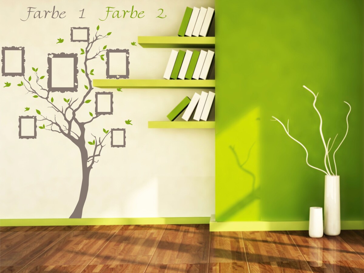 Wandtattoo Familie und Fotos, zweifarbig