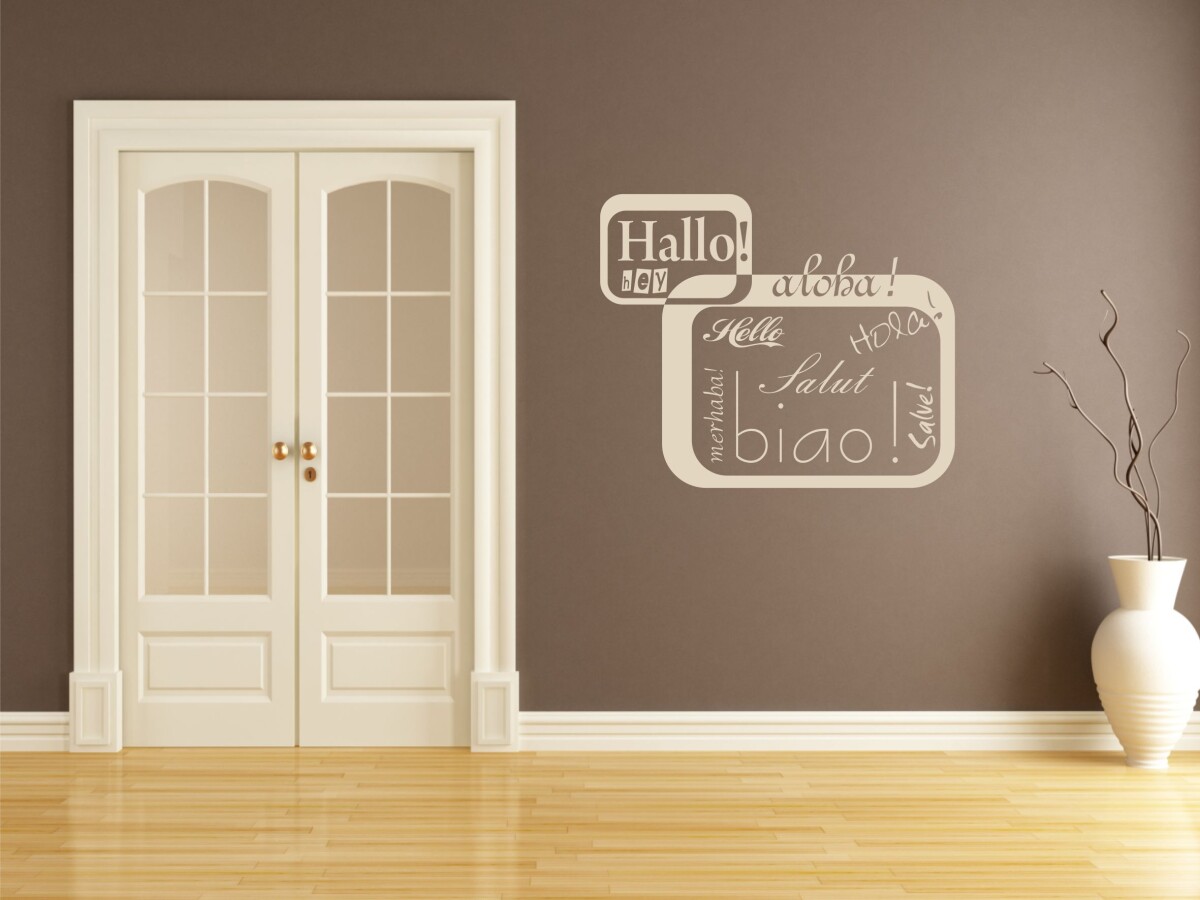 Wandtattoo 'Hallo Hola Salve Hello hey Biao'
