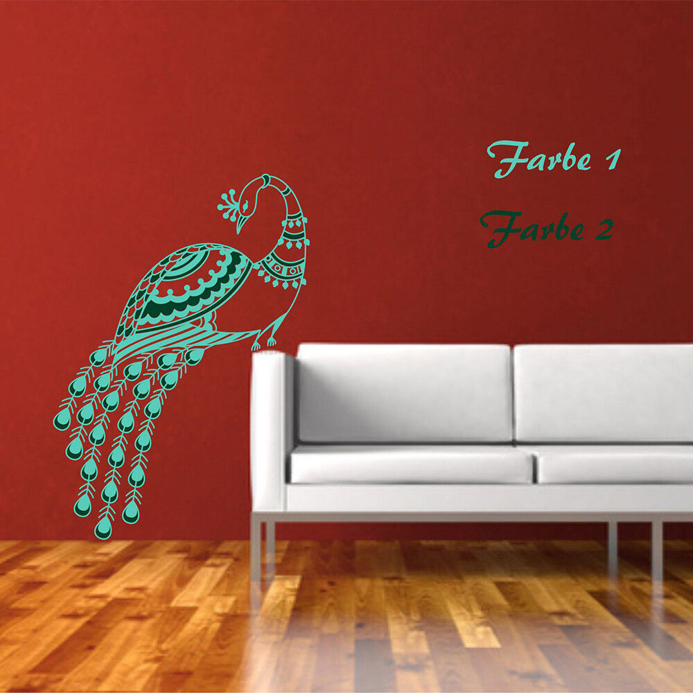 Wandtattoo 'Pfauen' zweifarbig
